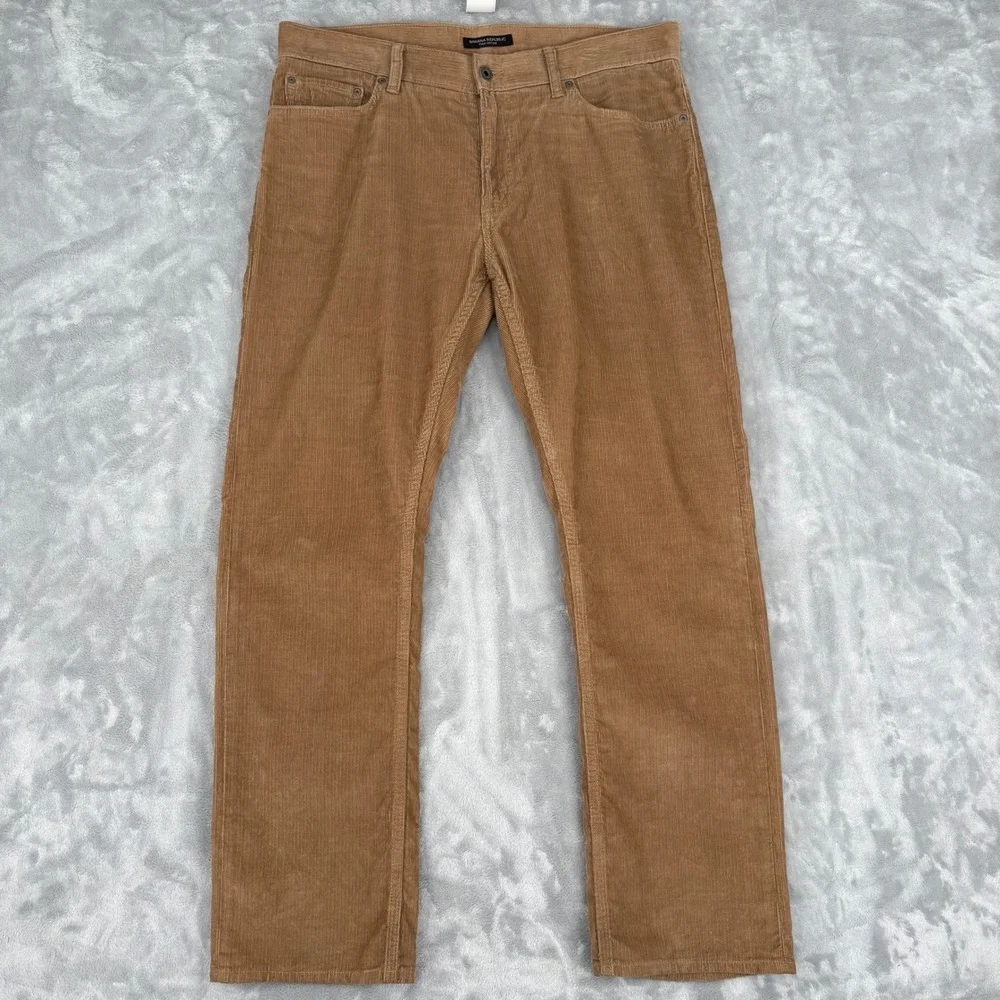 Banana‎ Republic Corduroy Pants Tan Pima Cotton Straight Men 34x30 Fits 35x30.5